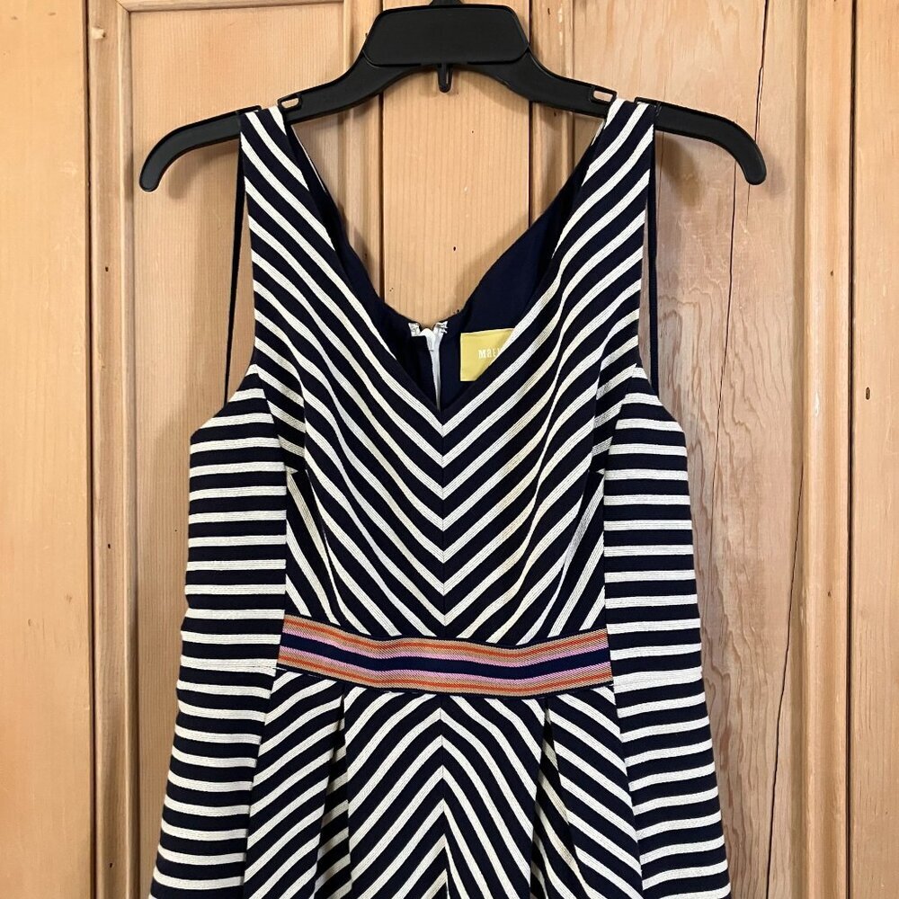 Anthropologie Womens Maeve Miltred Striped Nautical Dress Size 8 Blue SP NWOT - Picture 3 of 12